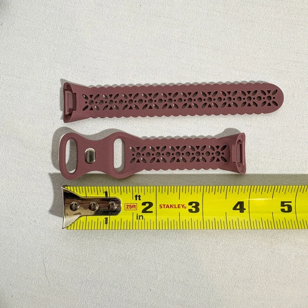 3 Pack Band Compatible w/ Fitbit Charge 3/4 Floral Lace Silicone Black Blue Rose